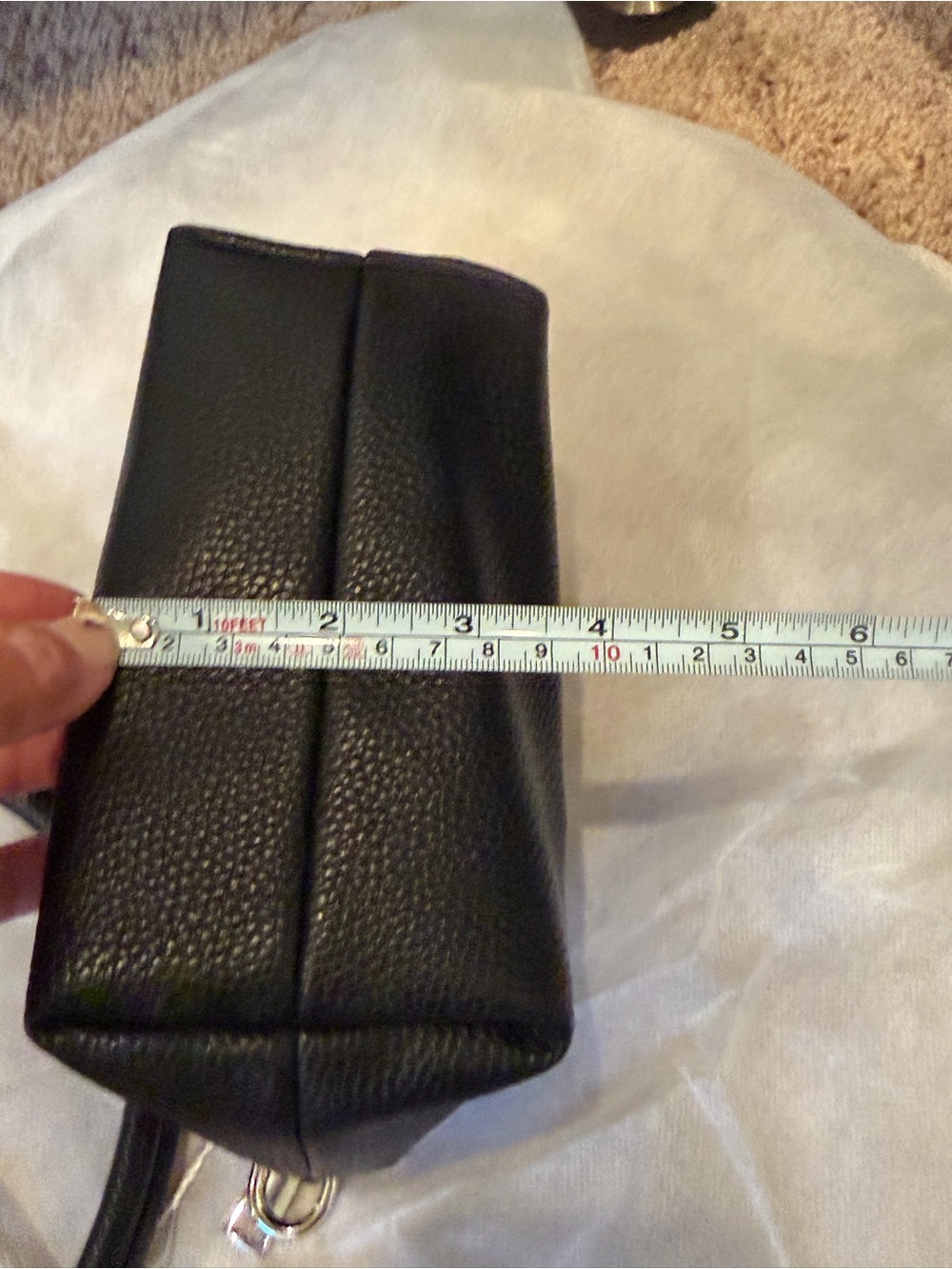 NWT new melie bianco Anthropologie tulip handle crossbody tote bag + Pouch black - Picture 13 of 15